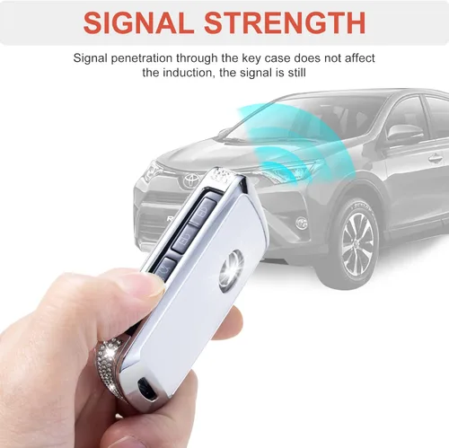 Vista 5 de Compatible con funda para llavero Mazda con llavero de cuero de cristal para Mazda 3, Mazda 3 Hatchback 2019-2022, CX-5, CX-30, CX-10 2019-2022