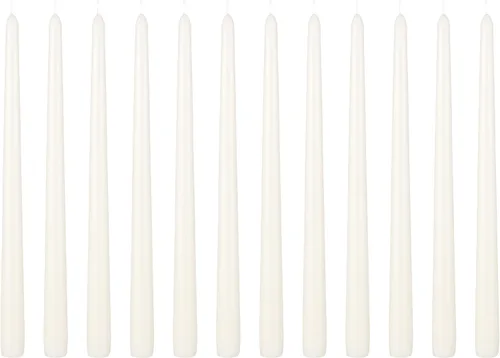 Vista 33 de Mega Candles 48 velas cónicas negras rectas sin perfume, vela de cera vertida a mano de 4 x 3/4 pulgadas, decoración del hogar, recepciones de boda