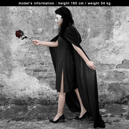 Vista 5 de Mayplous Disfraz de Halloween, capa de terciopelo, capa de terciopelo, vestido de juego de roles