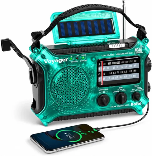 Vista 13 de Radio de alerta meteorológica Kaito KA500 de emergencia AM/FM/SW con 5 funciones Negro
