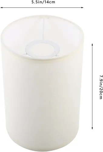 Vista 2 de Pantallas para lámparas de mesa, pantalla de pie, pantalla de lino, pantalla de tambor para E27, soporte de lámpara, pantalla de noche, lámpara