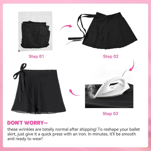 Vista 6 de Zando Toddler Ballet Skirts for Girls, Wrap Ballet Skirt Women, Adult Chiffon Dance with Adjustable Waistband