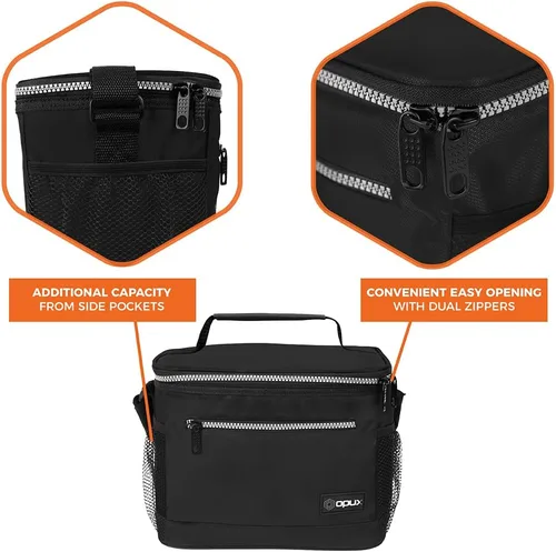 Vista 4 de opux Lonchera térmica para hombres y mujeres, bolsa de almuerzo para el trabajo y la escuela, a prueba de fugas, hielera suave tipo tote
