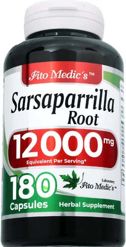 Vista 2 de FITO MEDIC'S Raíz de zarzaparrilla Cápsulas de raíz de zarzaparrilla 180 cápsulas Extracto concentrado Suplemento herbario altamente