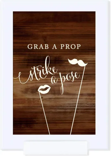 Vista 47 de Andaz Press Letreros enmarcados para fiesta de boda, impresión de madera rústica, 4 x 6 pulgadas, cartel de cesta de baño, 1 paquete, incluye marco