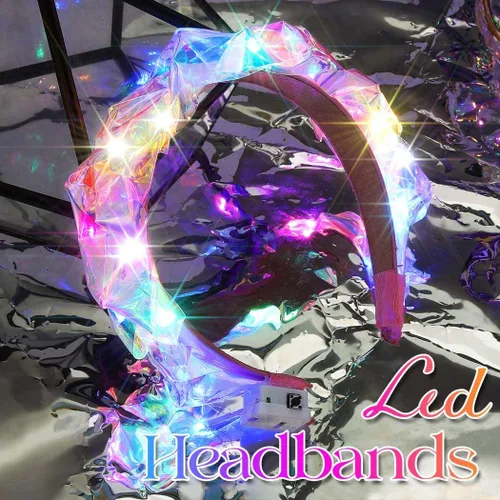 Vista 2 de CAKURE Diademas iluminadas con luces LED, accesorios para el cabello para mujeres y niñas