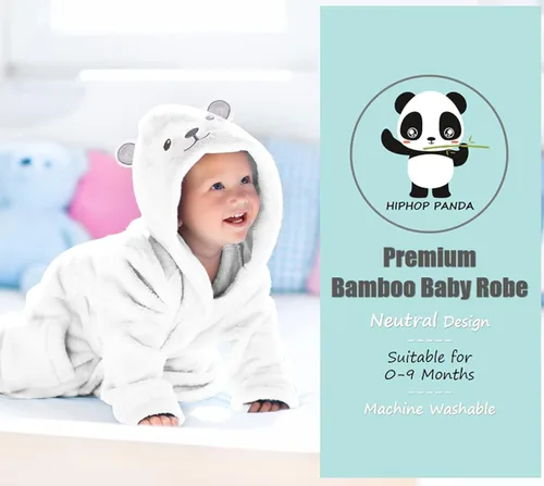 Vista 2 de HIPHOP PANDA Baby Robe for 0-9 Months