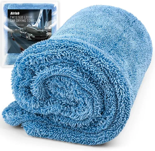 Vista 12 de Airlab - Toallas de microfibra para coche, paño de limpieza para secado, color negro y gris Thick Plush Auto Detailing Super Absorbent for