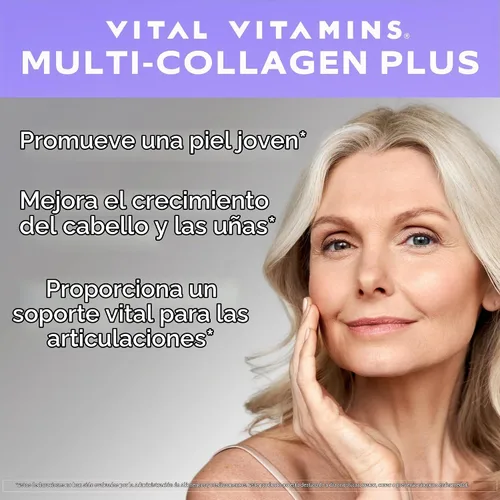 Vista 2 de Vital Vitamins Complejo de colágeno múltiple Plus + suplemento NAD+