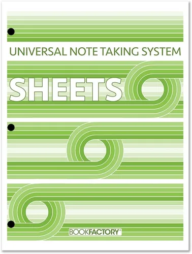 Vista 9 de BookFactory Sistema universal de toma de notas (notas Cornell) / cuaderno para tomar notas - 120 páginas, 8'' x 10'' - cubierta encuadernada