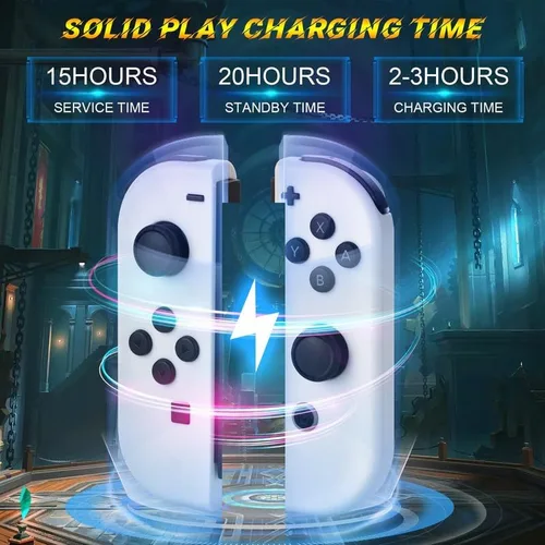 Vista 2 de GenGeLy Joypads para Nintendo Switch, Joypad barato izquierdoderecho compatible con Switch OLEDLite, controladores de interruptor compatible