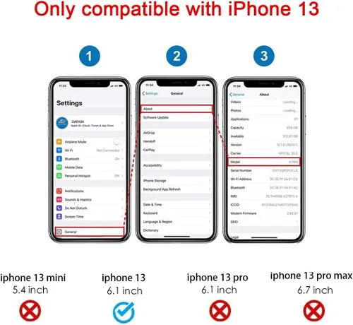 Vista 2 de Reemplazo de cristal trasero trasero OEM (negro) compatible con iPhone 13 de 6.1 pulgadas, todos los portadores con adhesivo preinstalado y kits