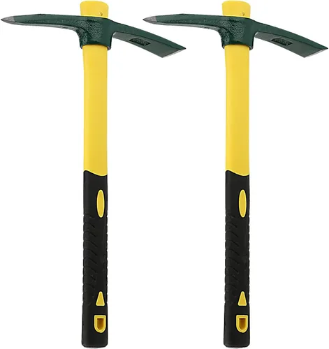 Vista 8 de KEILEOHO Azada de mattock de 15 pulgadas, hacha forjada para jardín con mango de goma, azada de mattock para jardinería, aflojar el suelo, acampar