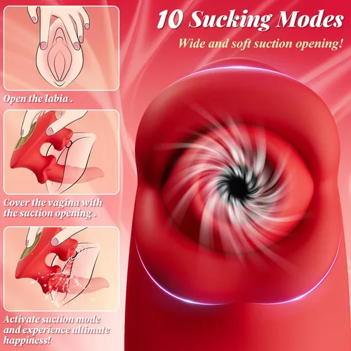 Vista 2 de Juguetes sexuales para mujeres, vibradores de succión - vibrador de lengua para clítoris con punto G con 3 * 10 modos de succión, meneo y vibración