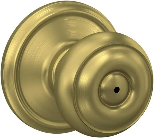 Vista 119 de SCHLAGE F10 GEO 716 Pomo de Puerta Georgiano, Cerradura de Paso para Pasillo y Armario, Bronce Envejecido (Paquete de 4)