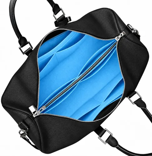 Vista 13 de Divitize Organizador de carteras prémium compatible con LV Keepall 25/35/45/50/55/60 — Hecho a mano, 3mm de fieltro compacto y resistente, base Azul