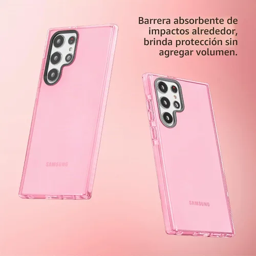 Vista 2 de SteepLab Funda de barrera para Samsung Galaxy S22 Ultra (pantalla de 6.8 pulgadas), funda absorbente de impactos con protección completa contra Rosa