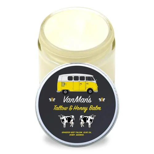 Vista 17 de Bálsamo de sebo de res y miel de Vanman - Hidratante facial de sebo con sebo de res alimentado con pasto para la piel y aceites esenciales, miel
