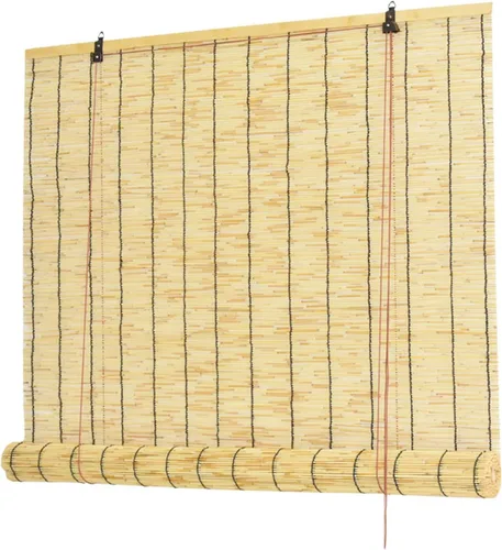 Vista 8 de Persianas enrollables de bambú para patio, tamaño personalizado, persianas retro enrollables para exteriores, cortinas de junco, cortinas de junco