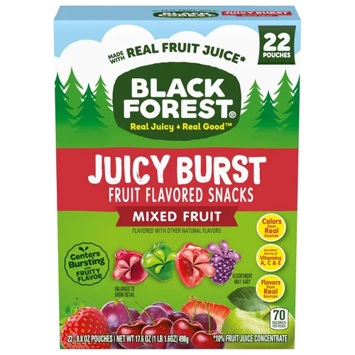 Vista 9 de Black Forest, Juicy Burst, bocadillos con sabor a frutas, sabores de frutas mixtas, una explosión jugosa de sabores naturales, hechos con jugo