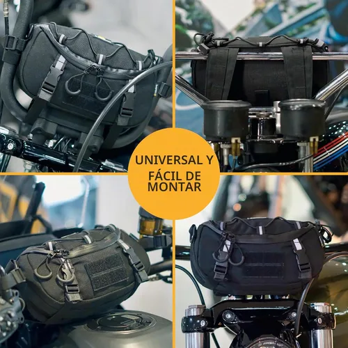 Vista 3 de Odinsberg Bolsa Multifuncional para Manillar de Bicicleta y Motocicleta, 3L Resistente al Agua, Compatible con la mayoría de tipos de manillares