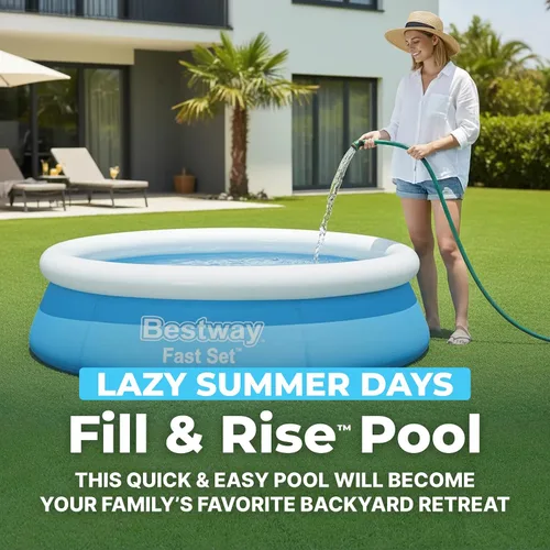 Vista 7 de Bestway Fast Set - Piscina inflable redonda sobre el suelo de 6 x 20