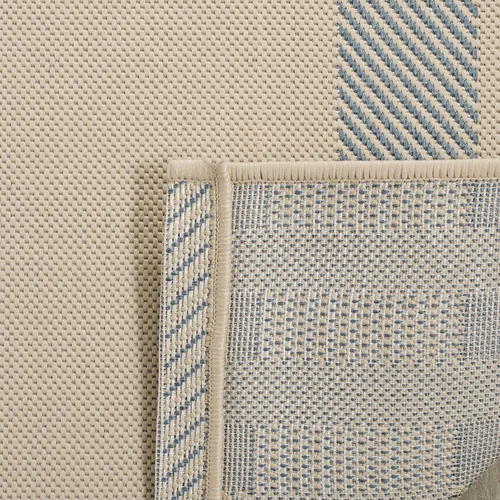 Vista 89 de SAFAVIEH Alfombra Lavable para Exteriores Colección Courtyard - 2'3" x 4', Beige y Azul, Patrón a Cuadros, No Desprende Pelusa y Fácil Limpieza