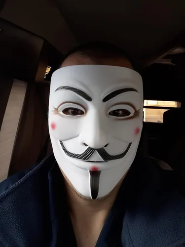 Vista 5 de Miuion Máscara de Guy Fawkes - V para vendetta, Anonymous Guy Cosplay para Halloween (congelado)