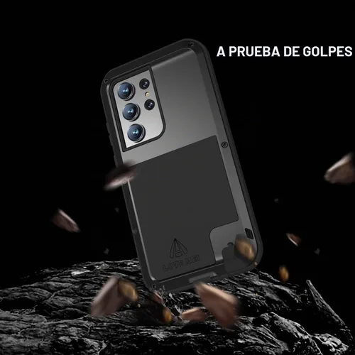 Vista 2 de LOVE MEI Funda militar resistente para Samsung Galaxy S23 Ultra, sin protector de pantalla de vidrio templado, a prueba de golpes, a prueba de Negro