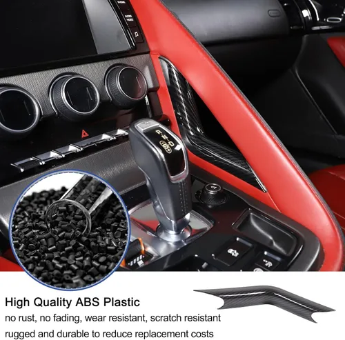 Vista 4 de Daeiclru Cubierta lateral del panel de palanca de cambios de la consola central compatible con Jaguar F-Type 2013-2024, tira de ajuste lateral