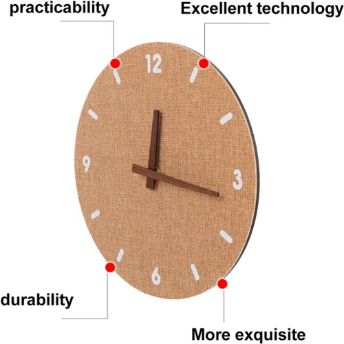 Vista 4 de 1pc reloj de pared rústico colgante reloj digital de pared simple decorativo reloj romano número madera