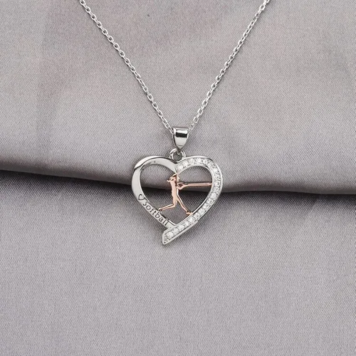 Vista 3 de FUSTMW Collar y pulsera de sóftbol - Regalos de sóftbol para mujeres y jugadores
