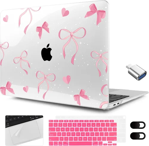 Vista 18 de MEEgoodo Funda para MacBook Air de 13.3 pulgadas 2021 2020 2019 2018 A2337 M1 A2179 A1932, carcasa para laptop para MacBook Air M1 con cubierta