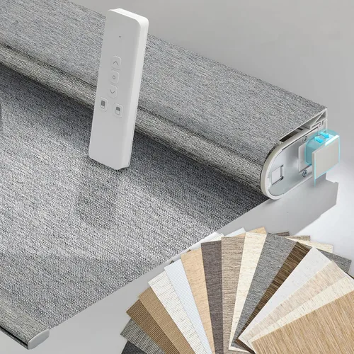 Vista 34 de Persianas motorizadas inteligentes Persilux con control remoto, sin necesidad de perforación, persianas enrollables automáticas para ventanas
