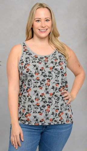 Vista 4 de Disney Camiseta sin mangas para mujer, talla grande, Mickey y Minnie Mouse, con licencia oficial, linda camiseta de verano con gráficos, camiseta