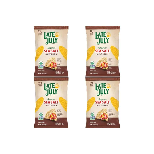 Vista 12 de Late July Chips de tortilla multigrano orgánicos con sal marina, 7.5 onzas