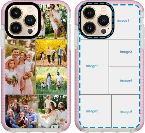 Vista 21 de Funda personalizada para iPhone 15 Pro, collage de fotos personalizada de múltiples imágenes, resistente a los impactos, suave funda protectora