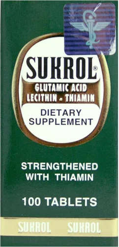 Vista 2 de Sukrol, Ácido Glutámico, Lecitina y Thiamin, Suplemento alimenticio vitamínico que te ayudará mejorar tu salud física y mental, Ayuda a mejorar tu