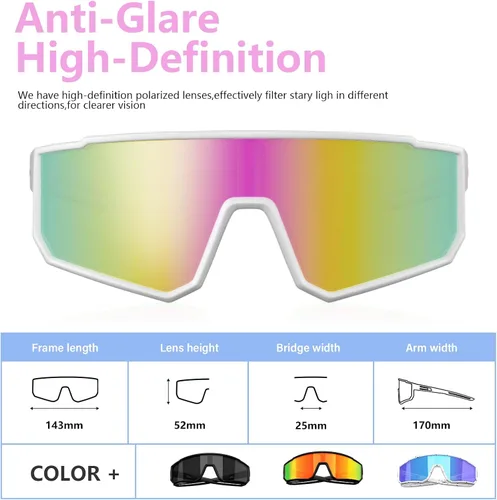 Vista 4 de IKTOD Paquete de 3 lentes de sol polarizados para correr para mujeres y hombres, protección UV, para ciclismo, béisbol, pesca