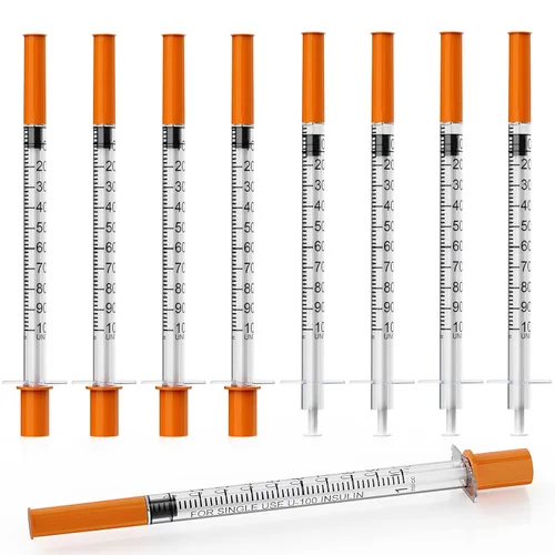 Vista 9 de Jeringa de 1ml/cc con aguja, calibre 30 de 1/2 pulgada, suministros desechables de dispensación de laboratorio envueltos individualmente, paquete