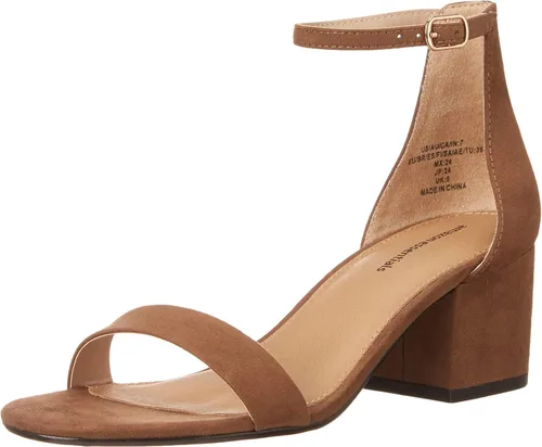 Vista 14 de Amazon Essentials Women's Two Strap Heeled Sandals with Adjustable Ankle Strap, Padded Memory Foam Insole Beige
