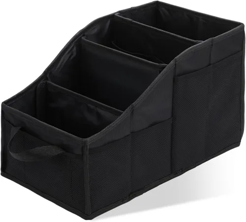 Vista 11 de Honeydak Organizador de asiento de pasajero, almacenamiento plegable para consola, asiento delantero/trasero con múltiples bolsillos, organizador
