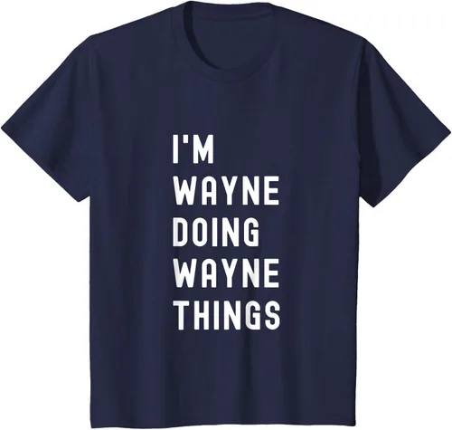 Vista 80 de Camiseta I'm Wayne Doing Wayne Things, Negro