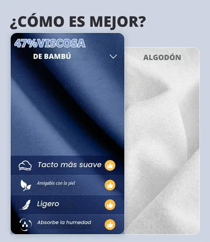 Vista 5 de BAMBOO COOL Camisetas interiores para hombre, cuello en V, suaves, que