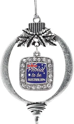 Vista 38 de Inspired Silver - Adorno con dije de reina de rodillo - Adornos navideños cuadrados de plata con joyas de circonita cúbica