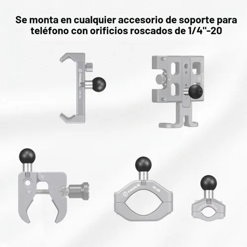 Vista 4 de FANAUE Adaptador de cabeza de bola de aluminio de 0.669 in con rosca de 1/4 de pulgada, compatible con Garmin GPS RAM Mount y brazo de enchufe