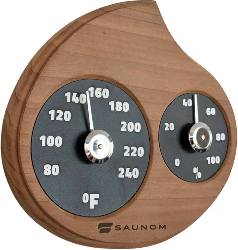 Vista 7 de Termómetro de sauna de madera de alta calidad, números grandes, duradero y duradero, termómetro de sauna fácil de instalar Fahrenheit