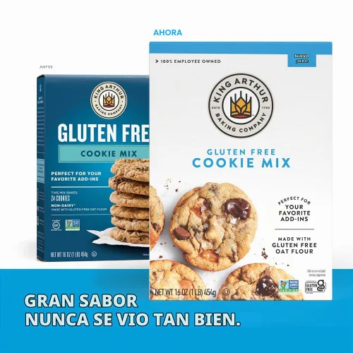 Vista 4 de King Arthur, Mezcla de galletas sin gluten, sin gluten, proyecto verificado sin OMG, certificado Kosher, sin lácteos, 16 onzas
