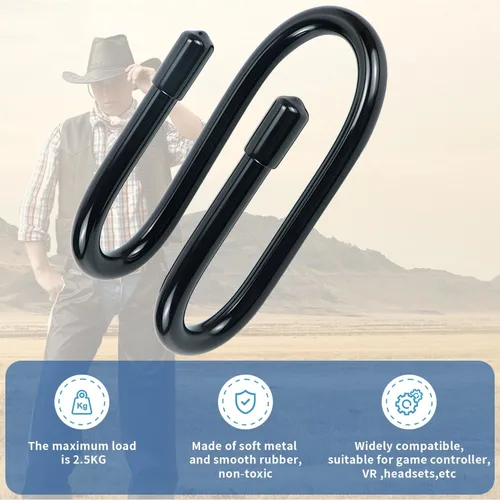 Vista 5 de Kesywale Paquete de 2 soportes para sombreros de vaquero para pared, sombreros de vaquero ajustables para montaje en pared, organizador de gorra