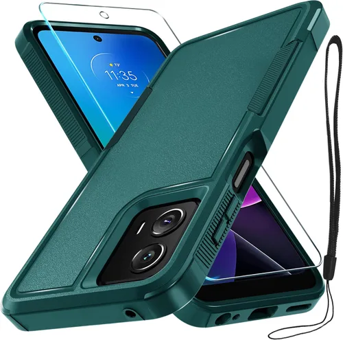 Vista 40 de Funda compatible con Moto G 5G 2024, cuerpo completo, resistente, resistente, a prueba de golpes, con correa de cordón, protector de pantalla